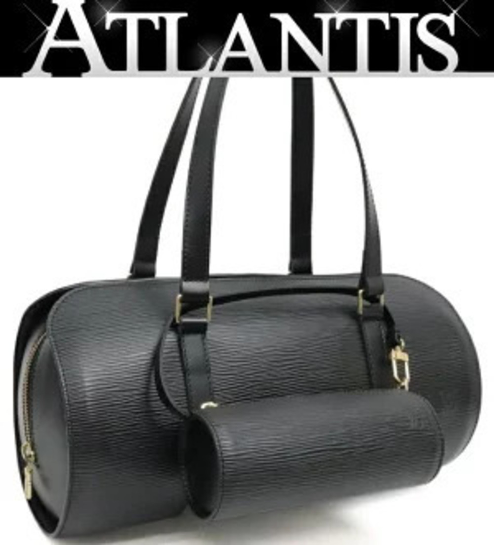 Louis Vuitton Soufflot Handbag Pouch Clutch Epi Leather Black